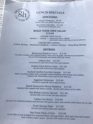 Menu photo 1 The Gloucester House Gloucester, MA