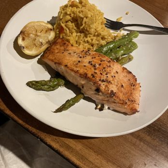 Seafire Grill - Salmon with asparagus and rice - Seafood Near Me - New Port Richey, Florida Seafire Grill - Salmon with asparagus and rice - Seafood Near Me - New Port Richey, Florida
