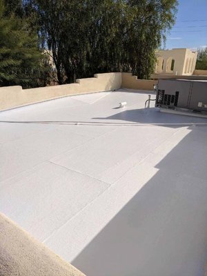 Foam Roofing - A lightweight, energy-efficient, and flexible; foam roofing is an optimal choice for your roofing needs. This foam is sprayed onto the top of the roof, filling in gaps of any size and shape. Since it is sprayed on as one piece, there are no seams or gaps in the polyurethane. This helps prevent leaks throughout the entire roof.

Polyurethane foam can virtually be used on any surface. The foam does a great job at insulating the building, keeping things cool in the summer and warm in the winter. Polyurethane foam can last decades with the proper maintenance. A foam roof is a fantastic choice for roofs with awkward construction or hard-to-reach areas. Anywhere a spray gun will reach it, it can be insulated with polyurethane foam.