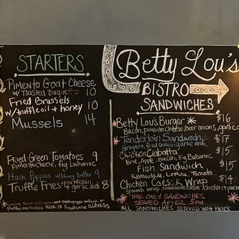 Betty Lou's Bistro - Updated menu - Southern Near Me - Charleston, South Carolina