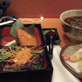 Soba-ya - Lunch box set, $17 (not pictured - small Japanese dessert pudding) - Japanese Near Me - New York, New York Soba-ya - Lunch box set, $17 (not pictured - small Japanese dessert pudding) - Japanese Near Me - New York, New York