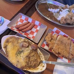Coedo Curry with cheese and Tonkatsu ( Pork Cutlet) Arabiki Sausage 5Pcs Coedo Curry with Tonkatsu ( Pork Cutlet) Coedo Curry with cheese and Tonkatsu ( Pork Cutlet) Arabiki Sausage 5Pcs Coedo Curry with Tonkatsu ( Pork Cutlet)