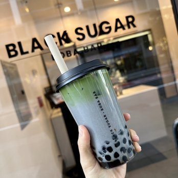 Black Sugar - Sesame Matcha Latte (added boba, 50% sweet, light ice) - Bubble Tea Near Me - San Francisco, California