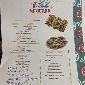 La Mexicana - Current Menu 2/24/26 - Mexican Near Me - Denton, Texas La Mexicana - Current Menu 2/24/26 - Mexican Near Me - Denton, Texas