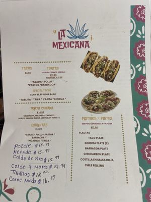 Menu photo 2 La Mexicana Denton, TX Menu photo 2 La Mexicana Denton, TX