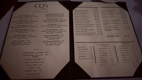 Menu photo 1 CQ's Restaurant Harbourtown Hilton Head Island, SC