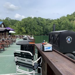 a picnic area on a dock