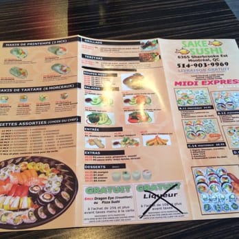 Sake Sushi - Menu side 1 - Japanese Near Me - Montreal, Quebec Sake Sushi - Menu side 1 - Japanese Near Me - Montreal, Quebec