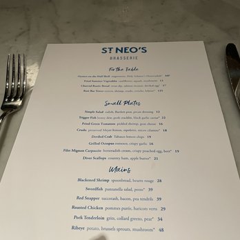 St Neos Brasserie - Menu - Seafood Near Me - Savannah, Georgia St Neos Brasserie - Menu - Seafood Near Me - Savannah, Georgia