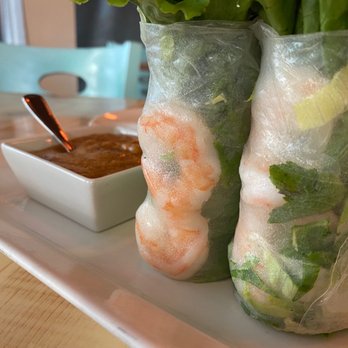 Pinto Thai Ramona - Fresh Spring Rolls with warm peanut sauce - Thai Near Me - Ramona, California Pinto Thai Ramona - Fresh Spring Rolls with warm peanut sauce - Thai Near Me - Ramona, California