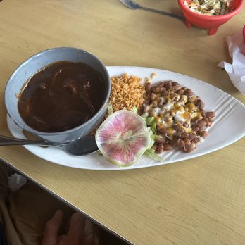 El Agaveno Mexican Bistro - Chicken mole plate with whole beans - Mexican Near Me - Minden, Nevada