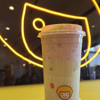 Happy Lemon - Matcha latte with tiramisu cheese foam - Bubble Tea Near Me - Houston, Texas
