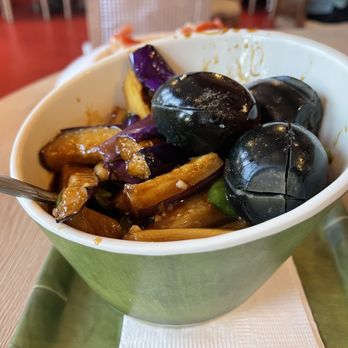 Bamboo House - Eggplant with century egg and peppers - Chinese Near Me - Plano, Texas Bamboo House - Eggplant with century egg and peppers - Chinese Near Me - Plano, Texas