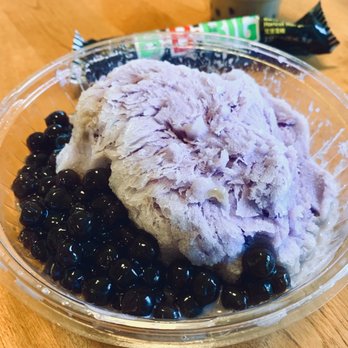 Cafe Oak - Taro Bingsu (front) & Black Sugar Milk Tea (back) - Cafes Near Me - Palisades Park, New Jersey