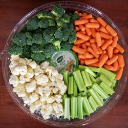 Totaro's - Veggie tray is included in our Tray #2 and Tray #3 packages. Served with ranch .