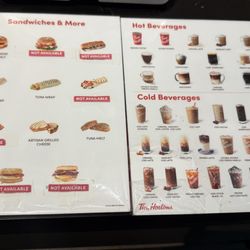 Tim Hortons - The menu only has a few items and there were many things not available.