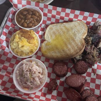 Boyd & Charlie's BBQ - 2 Meat Combo, pulled pork and sausage. Corn pie, baked beans, Creamy Coleslaw - Barbeque Near Me - Elkhorn, Nebraska Boyd & Charlie's BBQ - 2 Meat Combo, pulled pork and sausage. Corn pie, baked beans, Creamy Coleslaw - Barbeque Near Me - Elkhorn, Nebraska