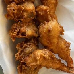 Deep fried mushrooms & fried prawns Deep fried mushrooms & fried prawns