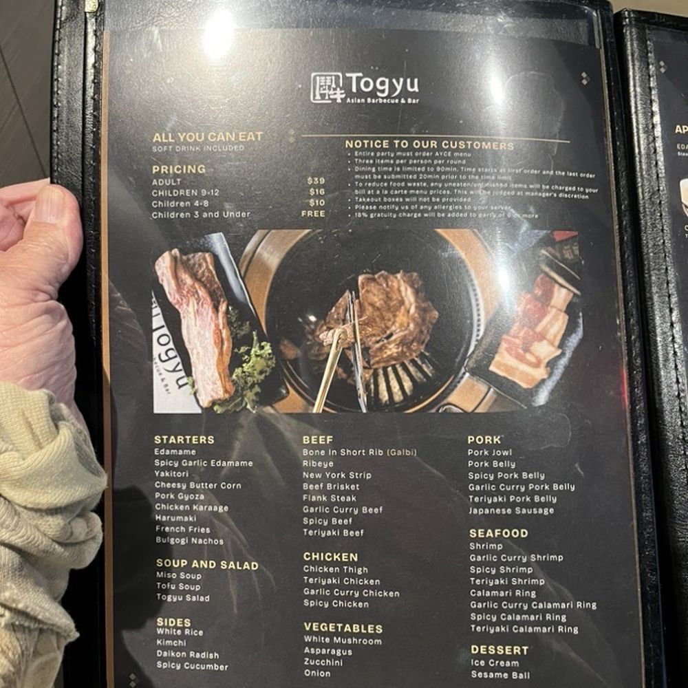Togyu - Menu - Barbeque Near Me - Cranberry Township, Pennsylvania Togyu - Menu - Barbeque Near Me - Cranberry Township, Pennsylvania