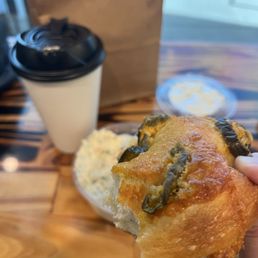 Jalapeno cheddar bagel Jalapeno cheddar bagel
