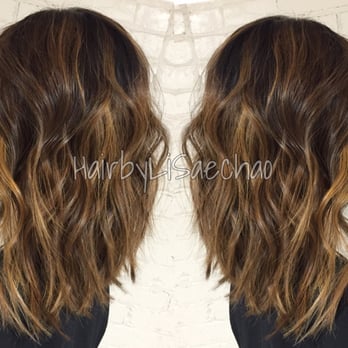 Details Salon - My after photo: Medium Length A-Line with a balayage. - Hair Salons Near Me - Sacramento, California Details Salon - My after photo: Medium Length A-Line with a balayage. - Hair Salons Near Me - Sacramento, California
