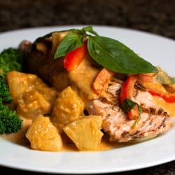 Sukho Thai - Grilled Mahi Mahi with Pineapple Red Curry