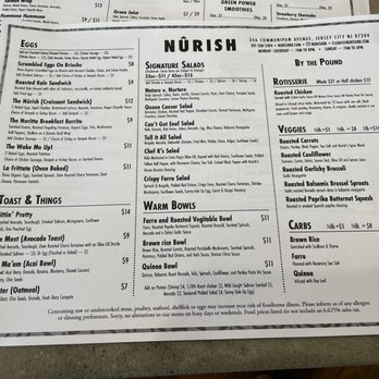 Nûrish - Menu - Vegan Near Me - Jersey City, New Jersey
