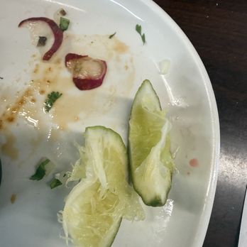 No Que No Authentic Mexican Kitchen - Dry, stale and old radishes & lemons - Mexican Near Me - Thornton, Colorado