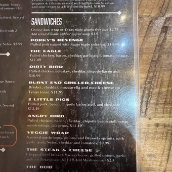 Woodchips BBQ - Sandwich menu - Barbeque Near Me - Lapeer, Michigan