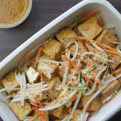 Chicken With Rice - Tofu Salad with Peanut Sauce