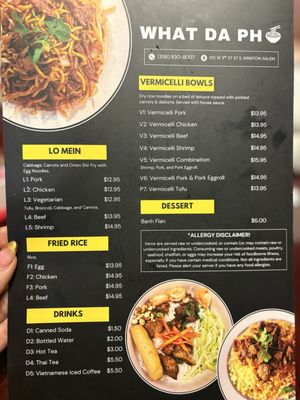 Menu photo 1 What Da Pho Winston-Salem, NC