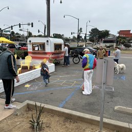 Community hanging out around Whatever Forever Coffee