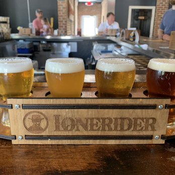 Lonerider Brewing Company Hideout in Wake Forest - Beer flight. - Brewpubs Near Me - Wake Forest, North Carolina Lonerider Brewing Company Hideout in Wake Forest - Beer flight. - Brewpubs Near Me - Wake Forest, North Carolina