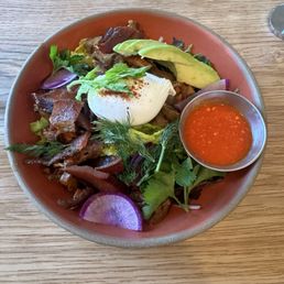 Breakfast Bowl with Side of Hot Sauce Breakfast Bowl with Side of Hot Sauce