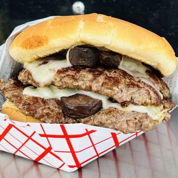 The Dropzone's - Mushroom Swiss is my favorite cheeseburger at the Dropzone. - Food Trucks Near Me The Dropzone's - Mushroom Swiss is my favorite cheeseburger at the Dropzone. - Food Trucks Near Me