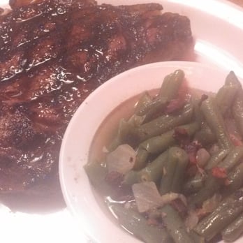 Texas Roadhouse - Ribeye steak with green beans. - Barbeque Near Me - Tracy, California Texas Roadhouse - Ribeye steak with green beans. - Barbeque Near Me - Tracy, California
