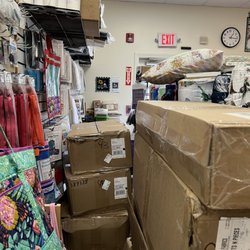 Bits & Pieces Quilt Shop - Boxes - could not get down the aisle.