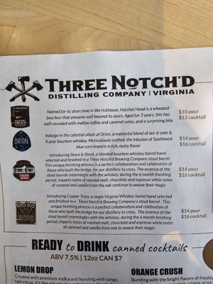Menu photo 6 Three Notch'd Craft Kitchen and Brewery - Roanoke Roanoke, VA