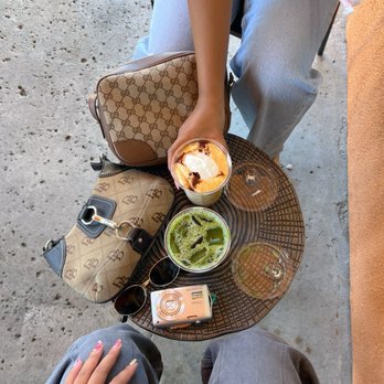 Caffe In Coffee Co - Strawberry Matcha latte + cream top latte - Coffee & Tea Near Me - Anaheim, California Caffe In Coffee Co - Strawberry Matcha latte + cream top latte - Coffee & Tea Near Me - Anaheim, California