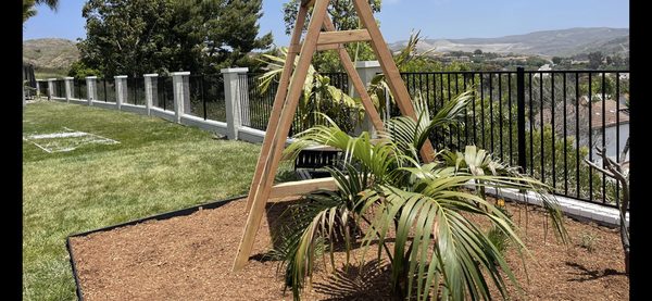 200 linear feet Of fence panels with a center post. - My client was completely remodeling his backyard and needed new fence panels installed after the stucco was completed. 200 linear feet Of fence panels with a center post. - My client was completely remodeling his backyard and needed new fence panels installed after the stucco was completed.