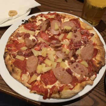 Firehall Pizza - Meat head with pineapple - Pizza Near Me - Blue Mountains, Ontario Firehall Pizza - Meat head with pineapple - Pizza Near Me - Blue Mountains, Ontario