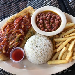Grouper filet with rice and beans Grouper filet with rice and beans