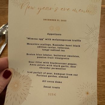 ANONA - NYE menu - French Near Me - Paris, 01