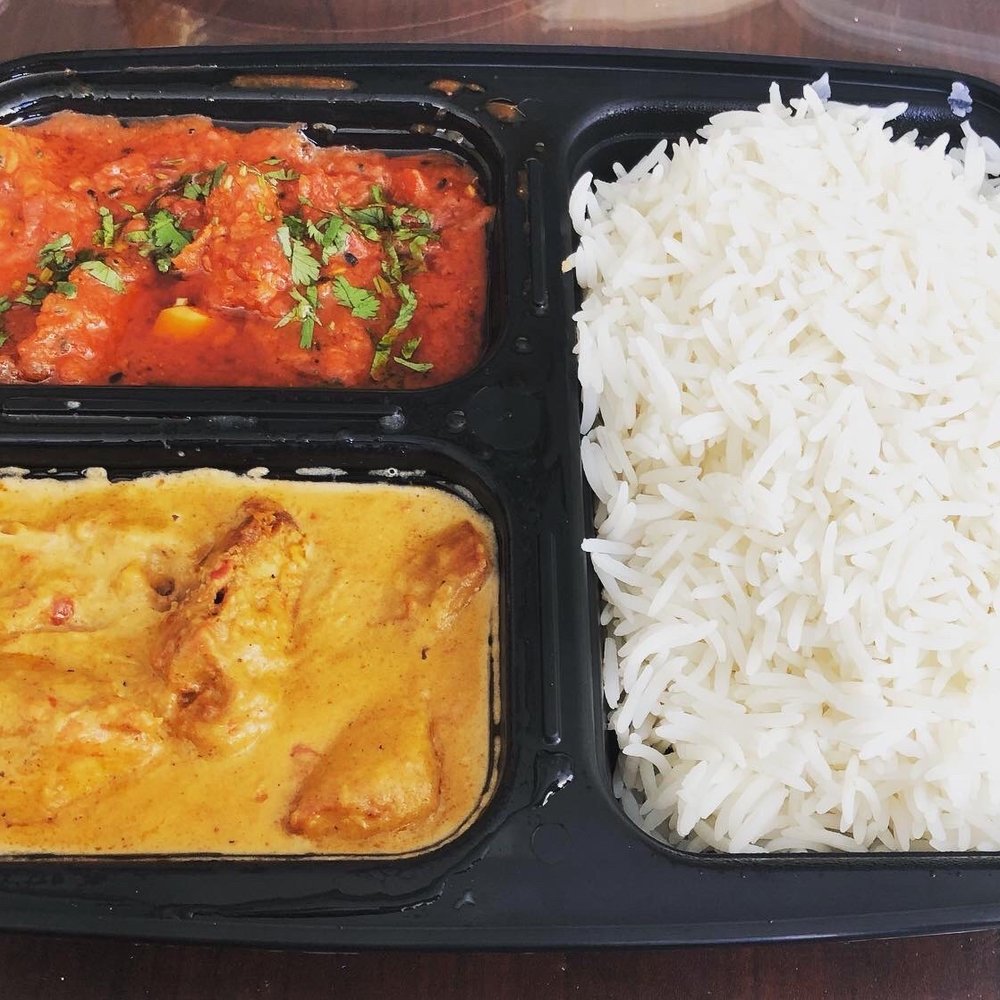 Zaika BBQ & Grill - Chicken 65 (red one on top) and chicken tikka masala with basmati rice. - Pakistani Near Me - Edison, New Jersey Zaika BBQ & Grill - Chicken 65 (red one on top) and chicken tikka masala with basmati rice. - Pakistani Near Me - Edison, New Jersey