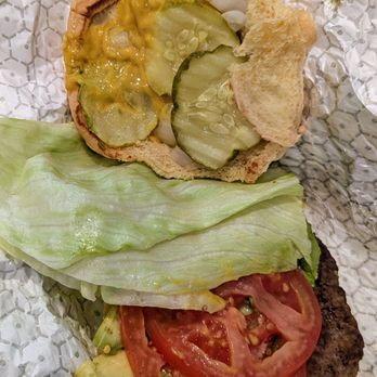 Hat Creek Burger Company - Little Hat Burger with Avacado Opened Up - Burgers Near Me - Austin, Texas