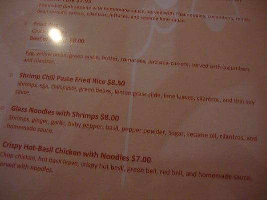 Menu photo 8 Suvipa Thai Food Denver, CO