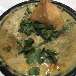 Samosa Chaat $6.99 for takeout. Comes with 2 samosas but I just photographed one. SO GOOD!