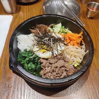 Daan Korean Cuisine - Beef bibimbap on rice - Korean Near Me - Richmond, British Columbia