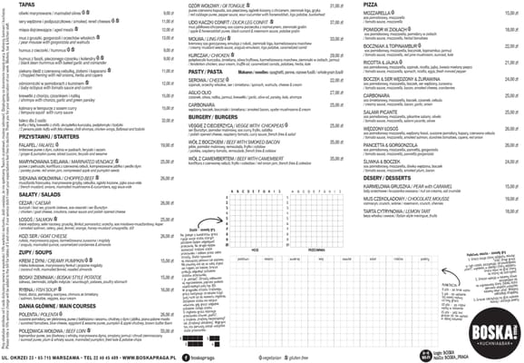 Menu photo 1 Boska Praga Warsaw, MZ Menu photo 1 Boska Praga Warsaw, MZ