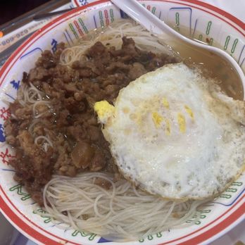 HK Macau Bistro - 雪菜肉絲湯米+煎蛋和菠蘿油 or Preserved Vegetable Shredded Pork Vermicellil - Hong Kong Style Cafe Near Me - San Gabriel, California HK Macau Bistro - 雪菜肉絲湯米+煎蛋和菠蘿油 or Preserved Vegetable Shredded Pork Vermicellil - Hong Kong Style Cafe Near Me - San Gabriel, California
